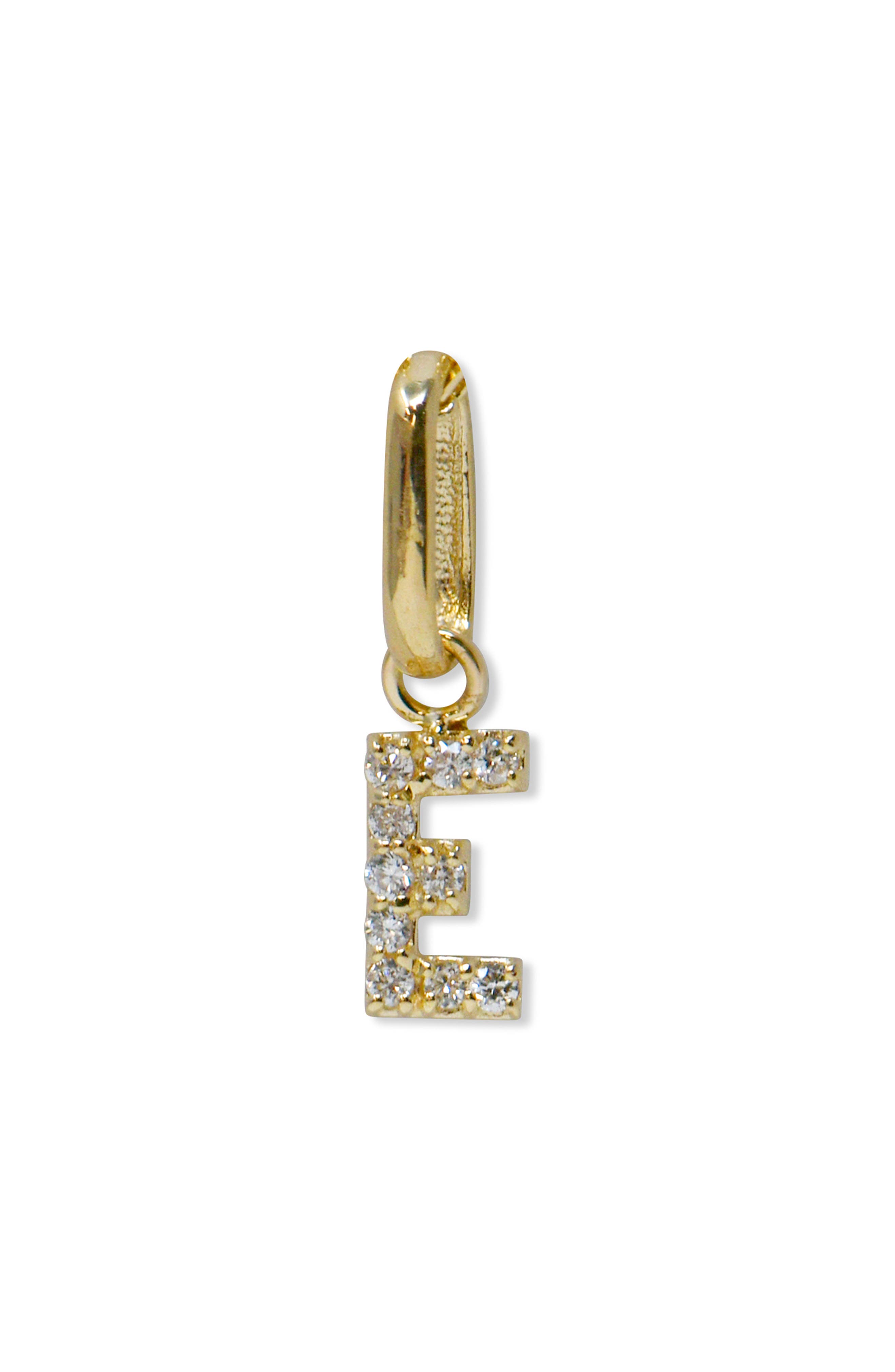 Anzie Love Letter Pavé Diamond Charm in Clear - E 