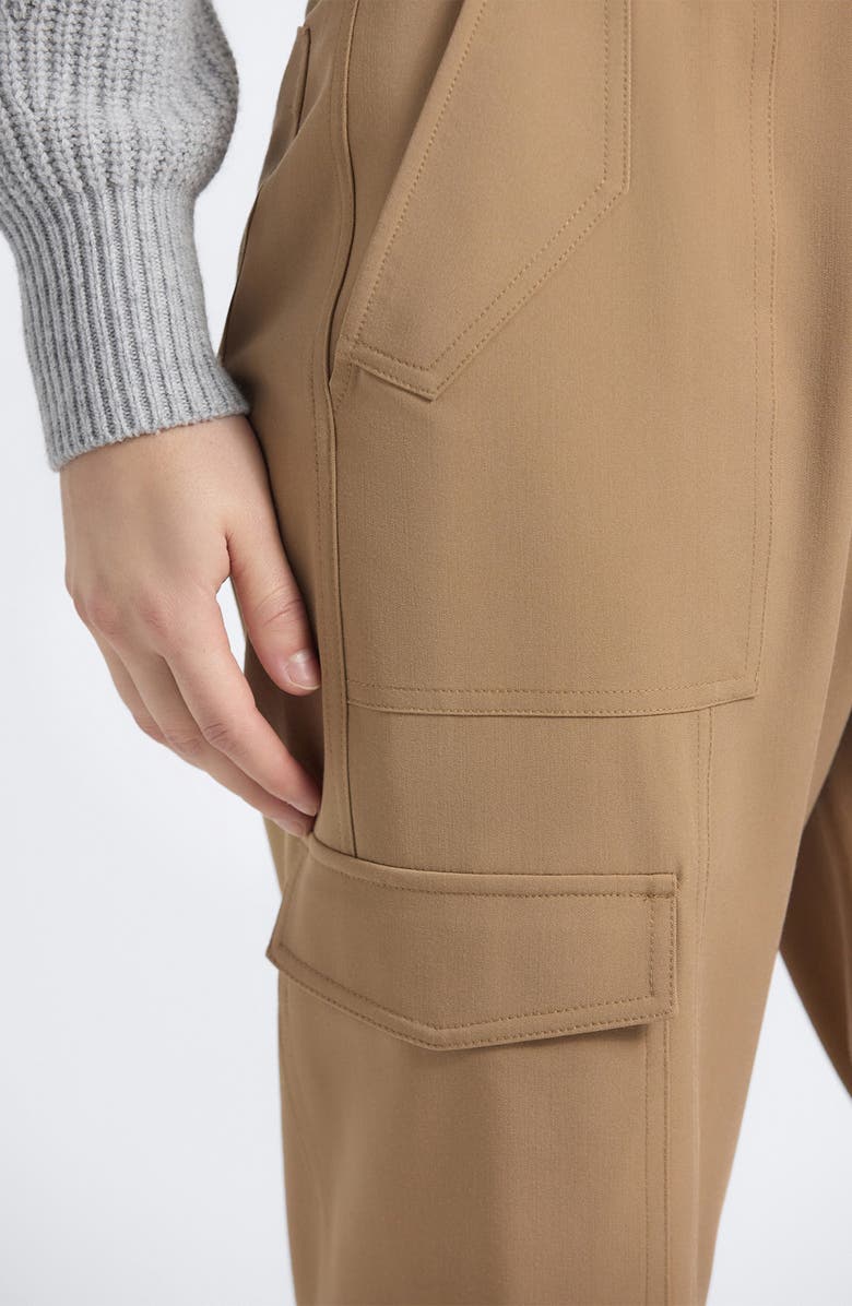 Derek Lam 10 Crosby Elian Tropical Stretch Pants, Alternate, color, Camel