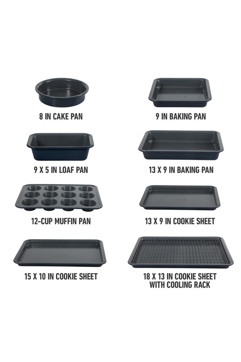 Legacy 10 Piece PFA Free Nonstick Bakeware Set, Alternate, color, Navy/Grey
