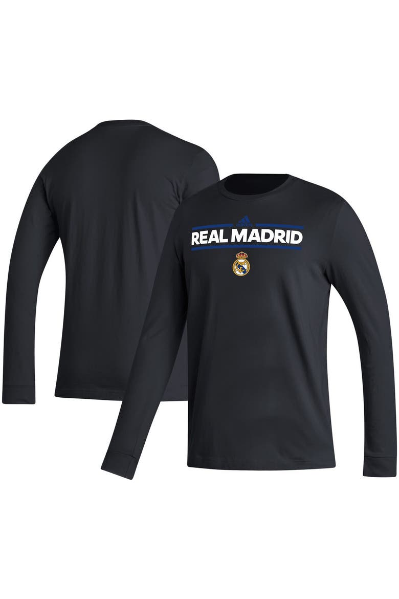 Men's adidas Black Real Madrid Dassler Long Sleeve T-Shirt, Alternate, color, Black