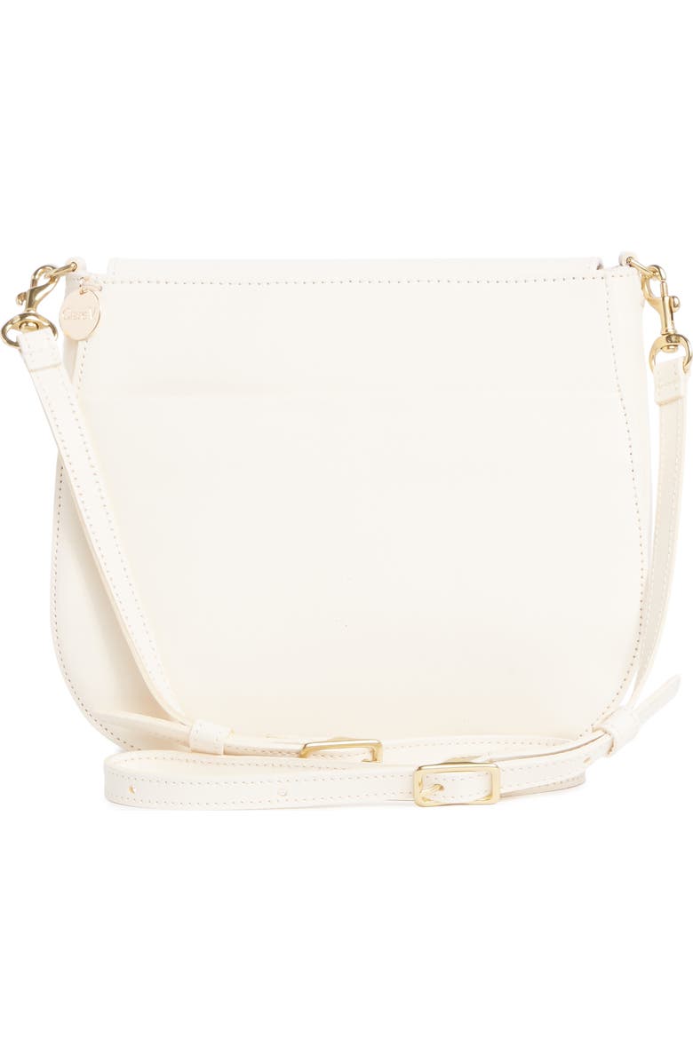 Clare V. Louis Leather Crossbody Bag, Alternate, color, Cream Veg