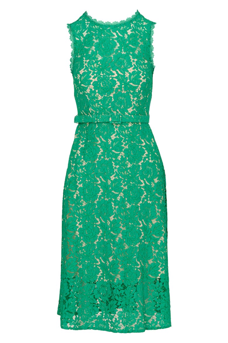 adrianna papell sleeveless lace midi dress Adrianna Papell Sleeveless Square Neck Tiered Lace Midi Dress