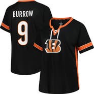 FANATICS Women's Fanatics Joe Burrow Black Cincinnati Bengals Plus Size Name & Number Lace-Up T-Shirt