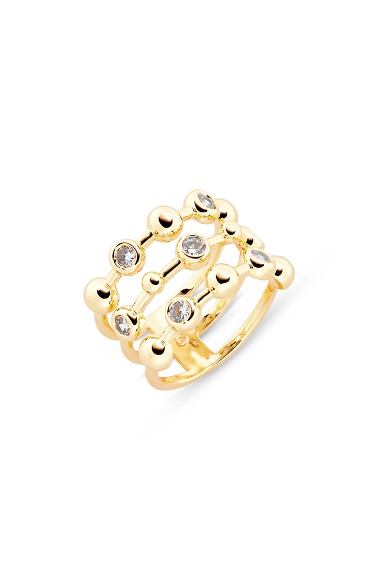 Covet CZ Faux Stack Ring, Main, color, Gold