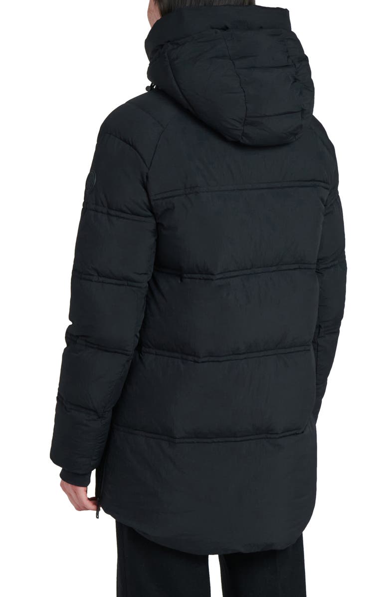 The Recycled Planet Company Orva Water Resistant Hooded Down Puffer Jacket, Alternate, color, Black