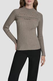 DKNY Cord Detail Rib Sweater