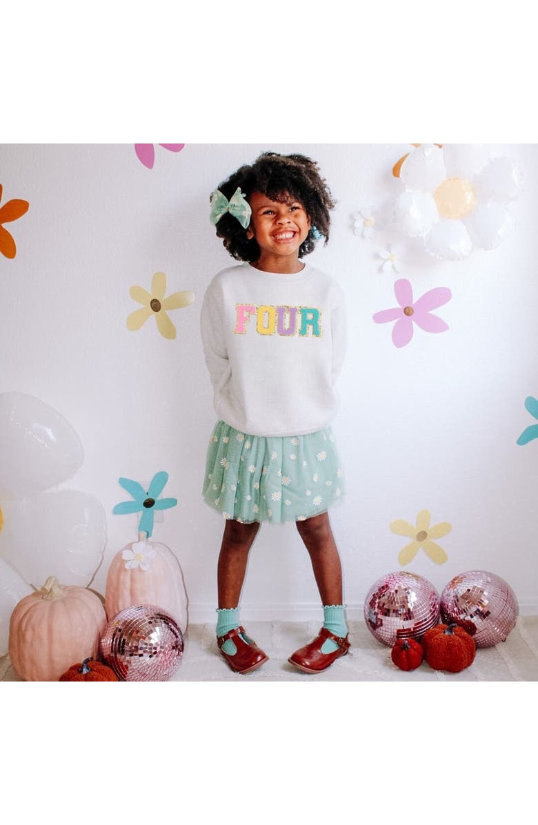 Sweet Wink Fourth Birthday Patch Sweatshirt, Alternate, color, 