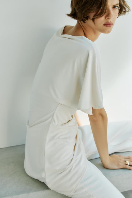 H&M Asymmetric Butterfly-sleeved Top in Cream at Nordstrom, Size Large
