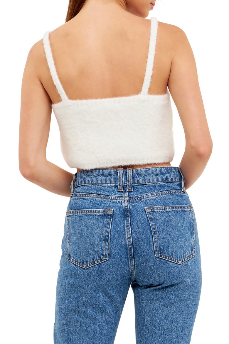 Fuzzy Crop Sweater Tank, Alternate, color, CREAM