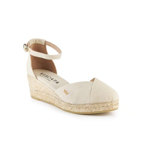 Viscata Formiga Canvas Espadrille Wedges In Beige