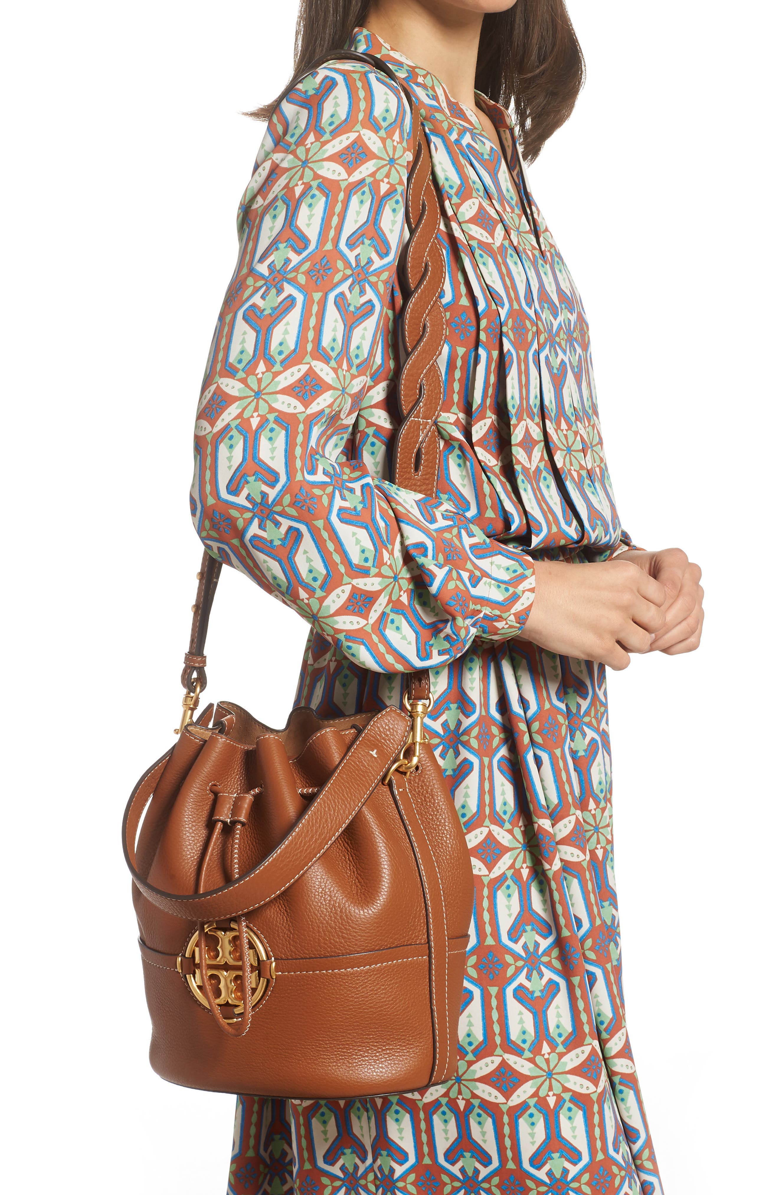 Tory Burch Miller Leather Bucket Bag, Alternate, color, 