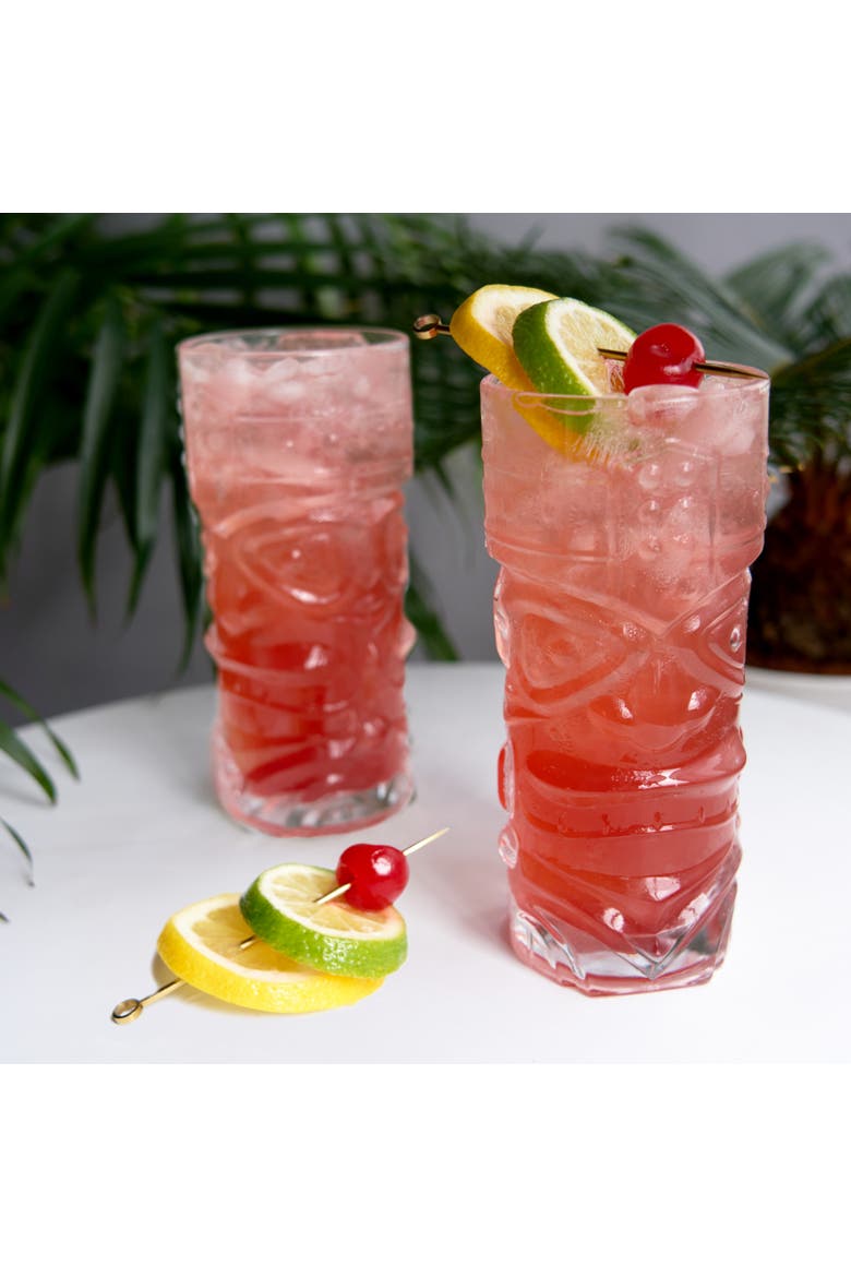 Pacific Crystal Tiki Glasses Set of 2, Alternate, color, Clear