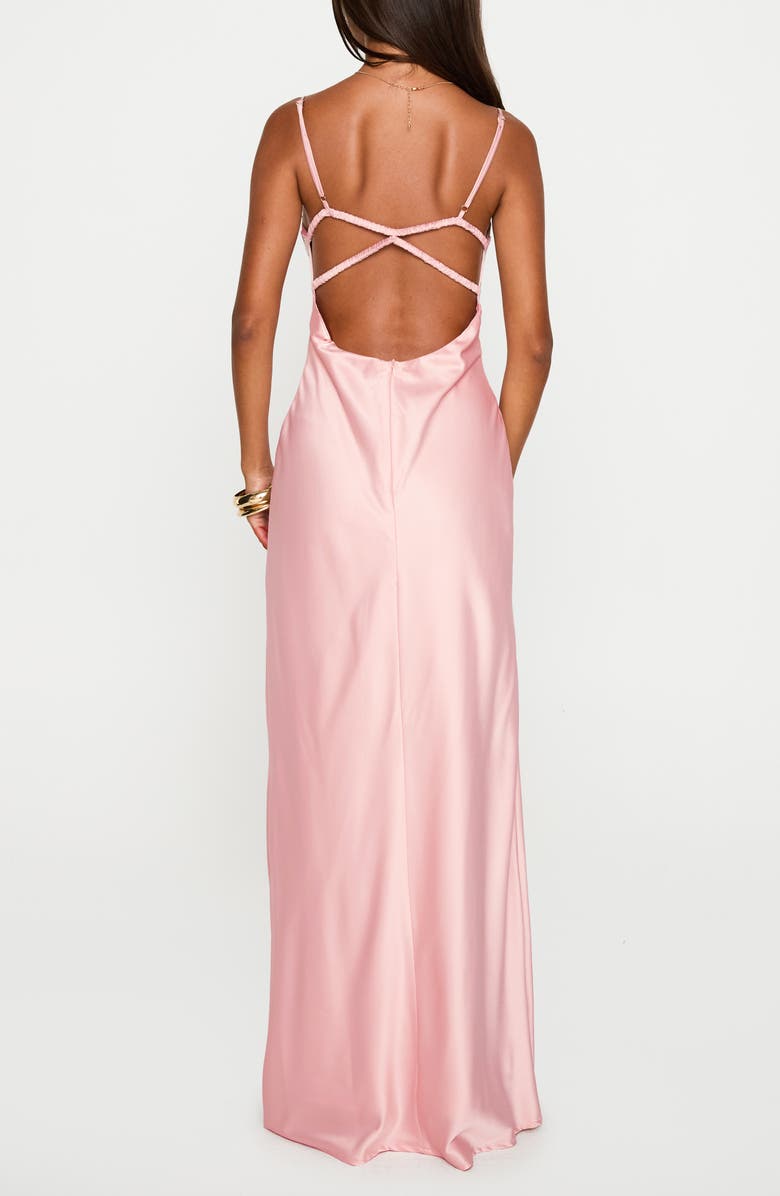 Princess Polly Ravia Satin Maxi Slipdress, Alternate, color, Pink