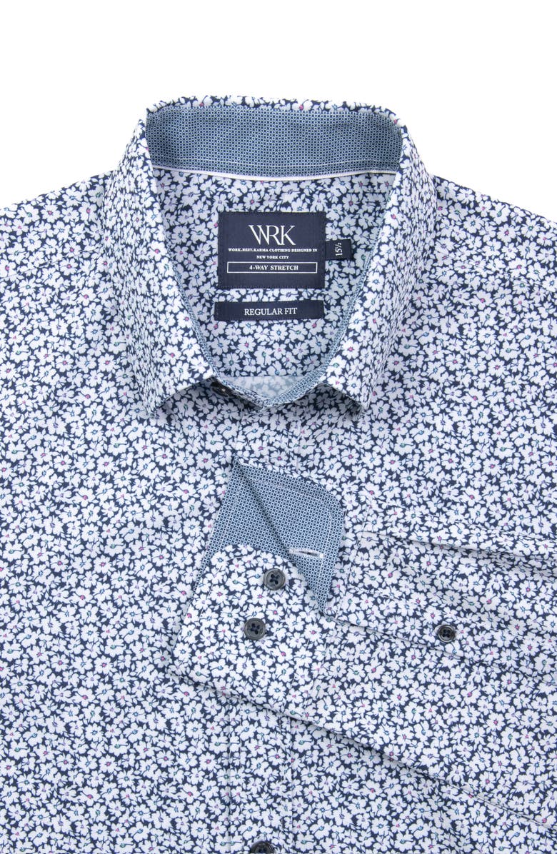 W.R.K Slim Fit Floral Stretch Performance Dress Shirt, Alternate, color,