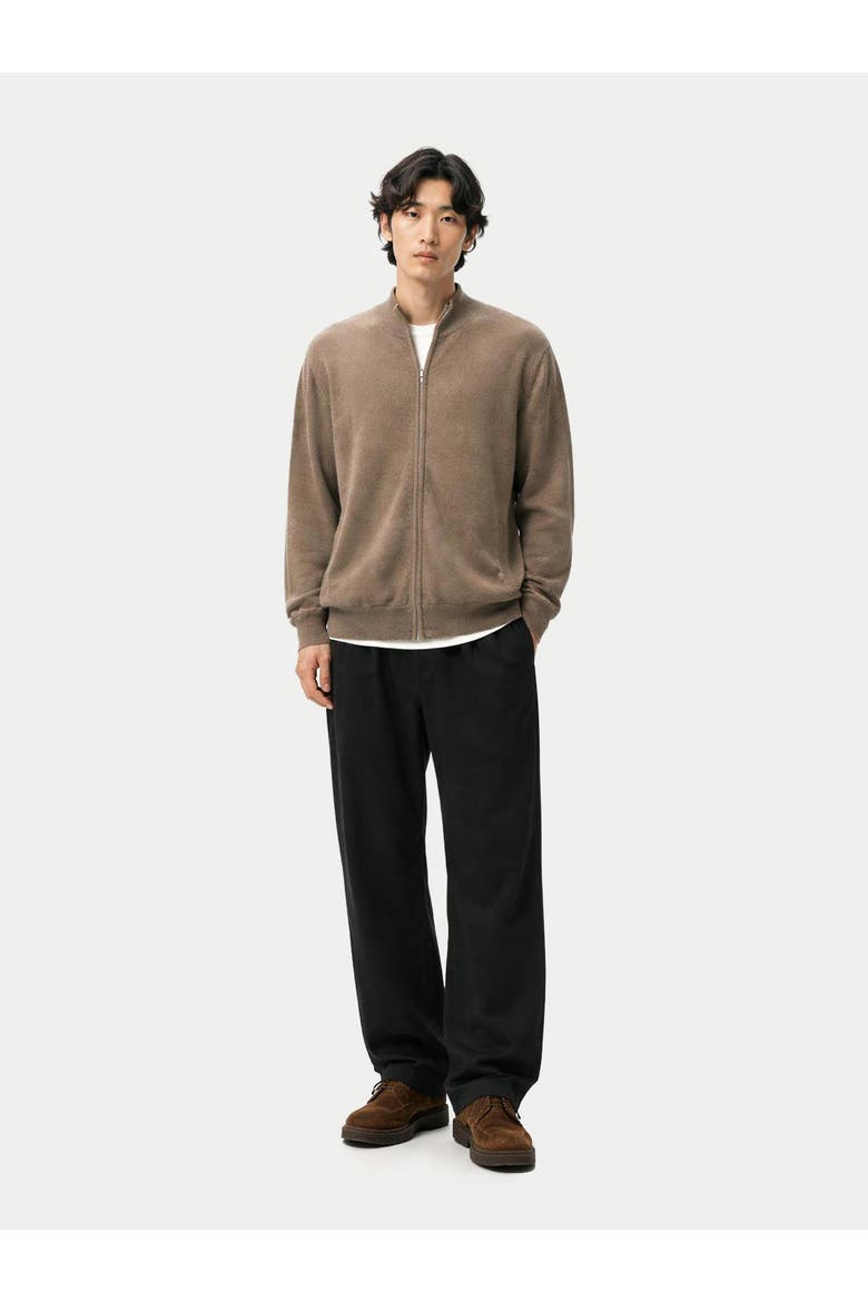 Timeless Full-Zip Cashmere Cardigan, Alternate, color, taupe