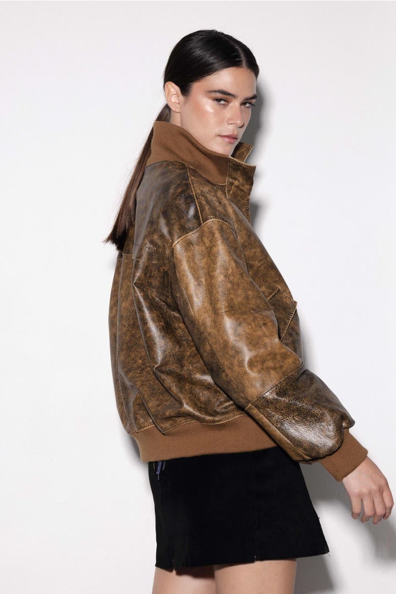 Natura Vintage Leather Jacket, Alternate, color, Vintage