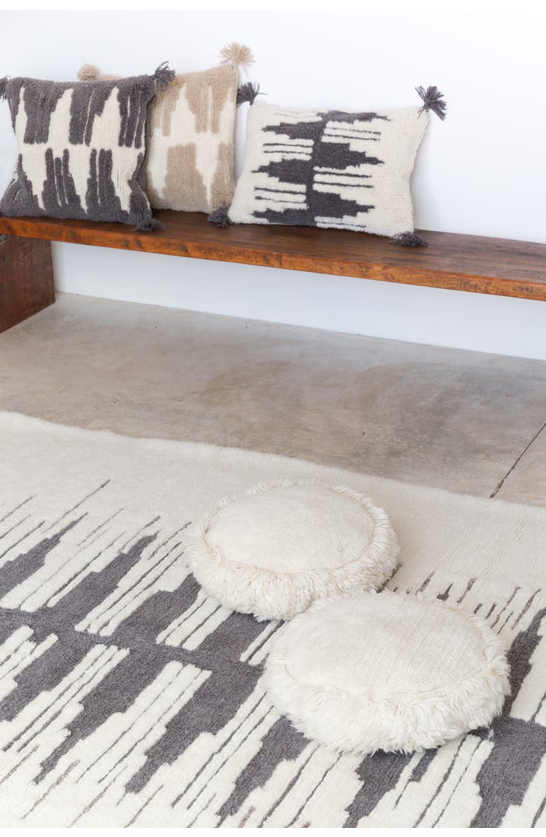 Lorena Canals Nomad cushion Zagros, Alternate, color, Natural, Charcoal
