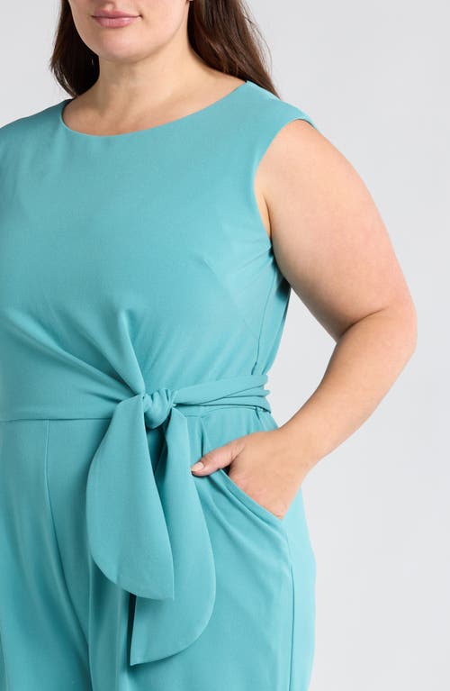 Tahari Asl Side Tie Scuba Crepe Jumpsuit In Ultra Marine