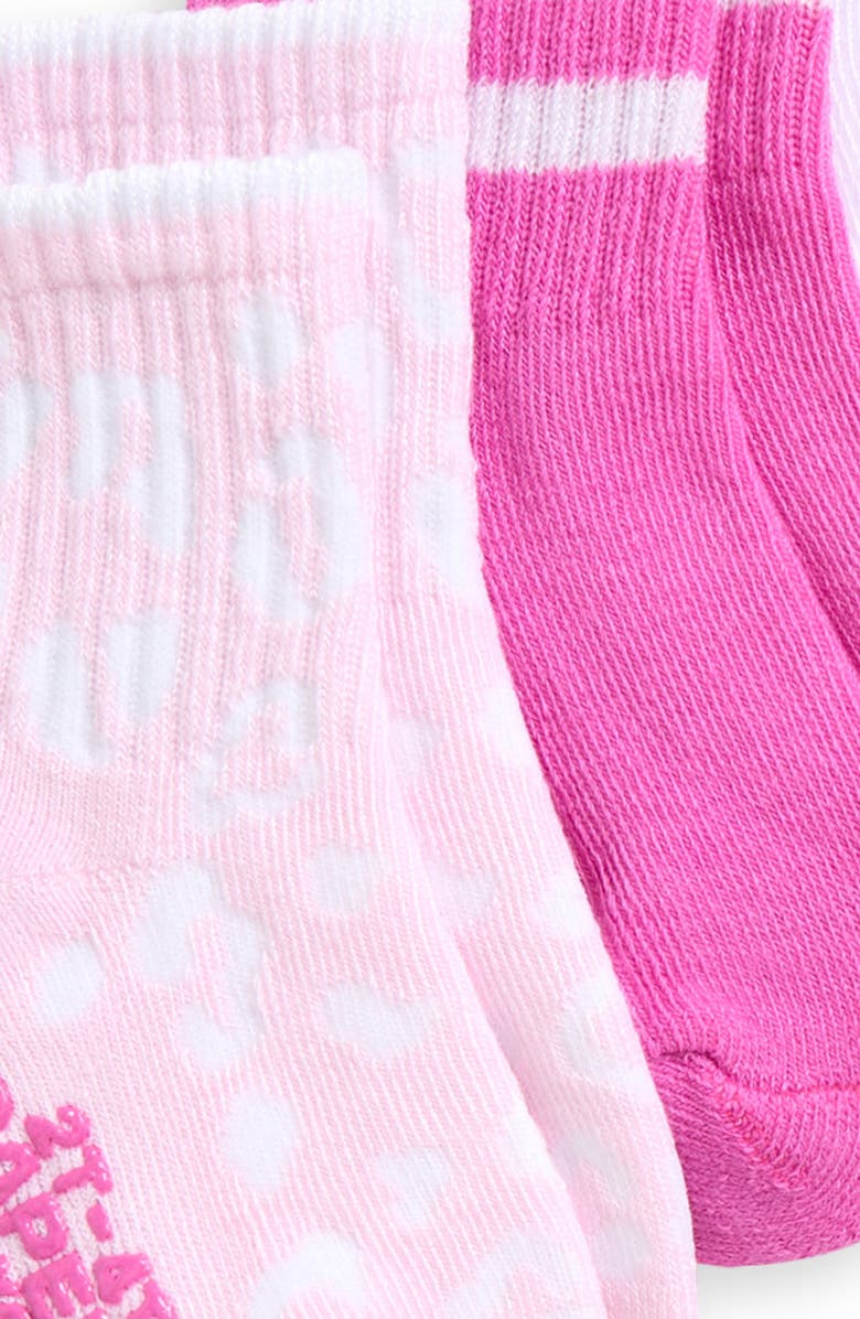 Capelli New York Kids' Leopard Sport Assorted 8-Pack Gripper Crew Socks, Alternate, color, Pink Combo