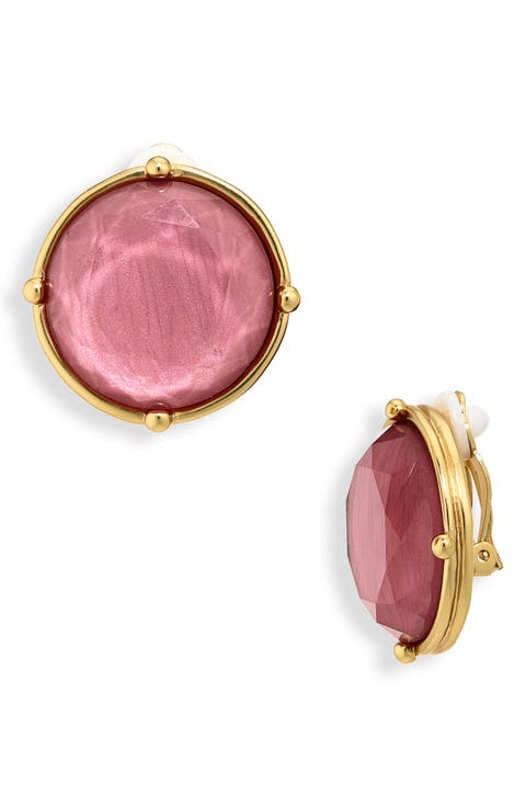 Mocha Stone Clip-On Earrings