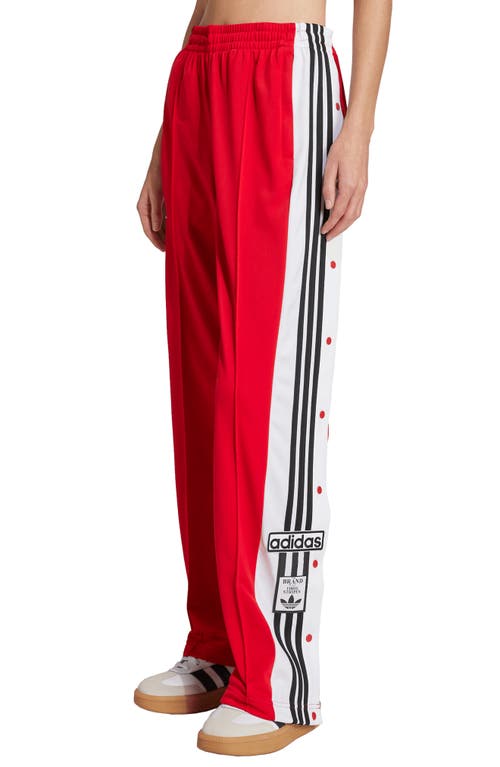 Adidas Originals Straight Trousers With Elastic Waistband And Side Stripes In Red