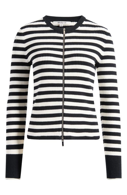 Madewell Stripe Zip Front Cardigan