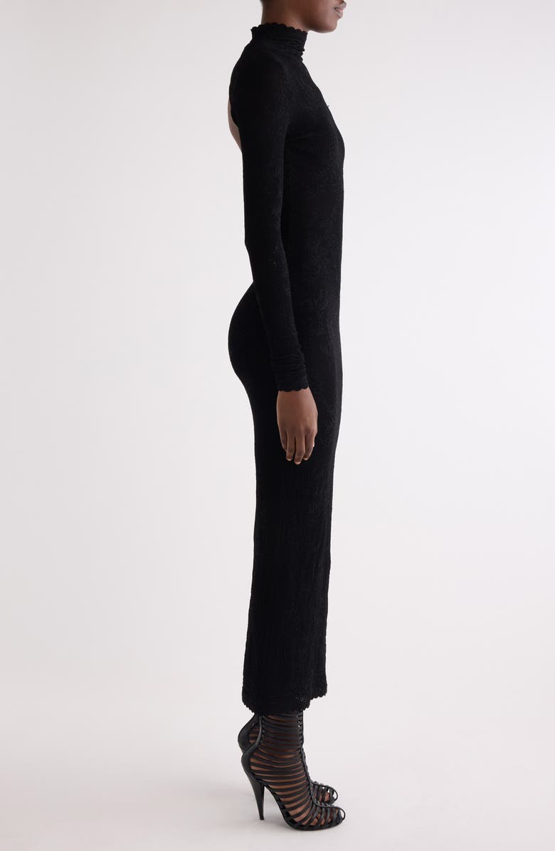 Givenchy Long Sleeve Open Back Body-Con Sweater Dress, Alternate, color, Black