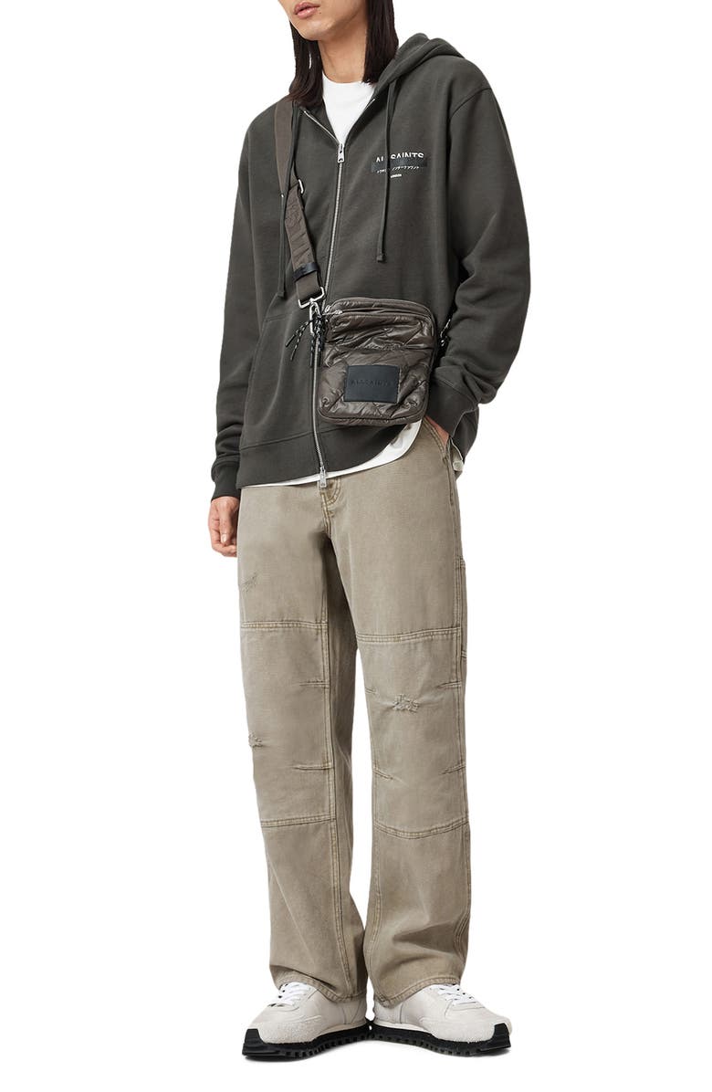 AllSaints Redact Zip Hoodie, Alternate, color, Washed Black