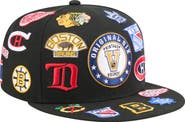 New Era Men's New Era  Black Original 6 Allover Logos 9FIFTY Snapback Hat