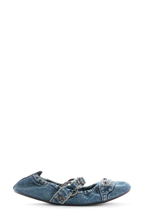 Balenciaga Denim Ballerina Shoes Buckle Detail In Multi