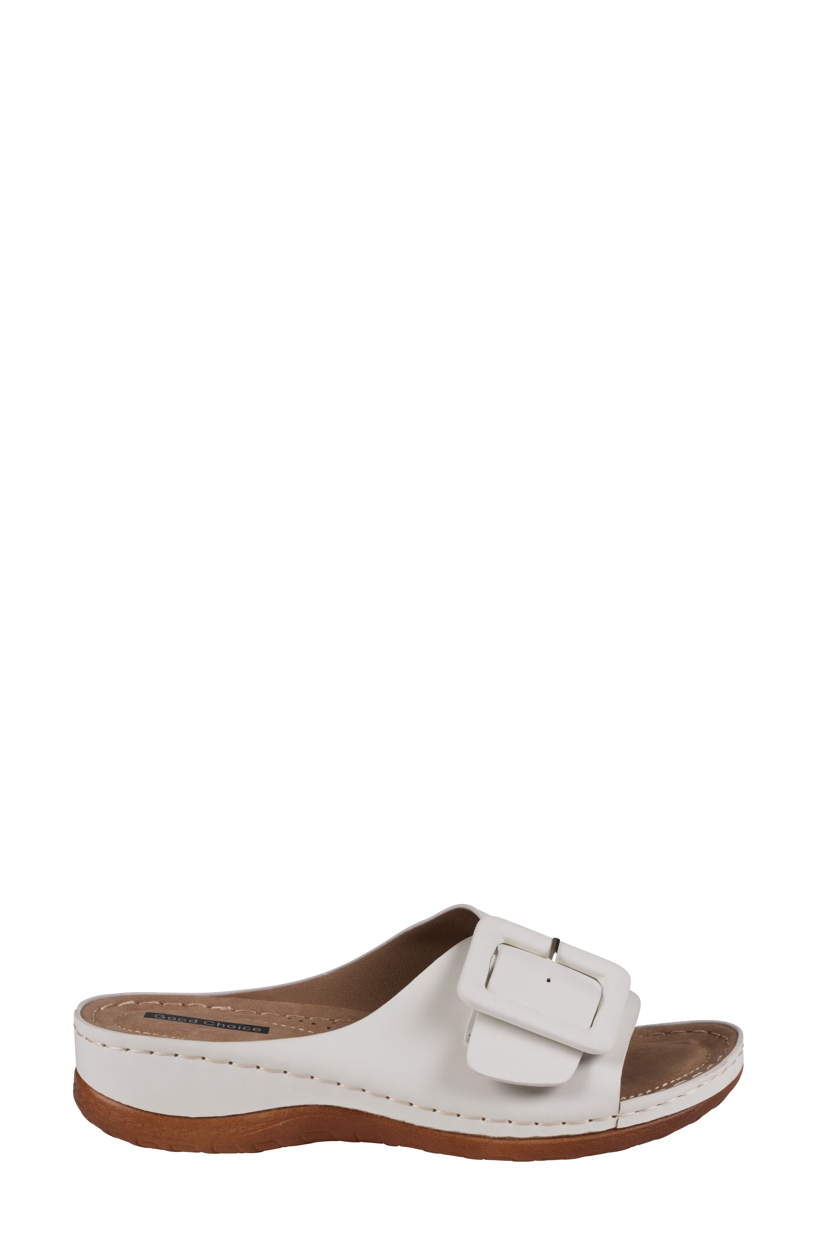 GOOD CHOICE NEW YORK Hamden Platform Slide Sandal, Alternate, color, White