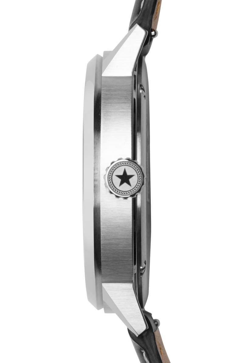 Jack Mason Field Sub Second Leather Strap Watch, 42mm, Alternate, color,