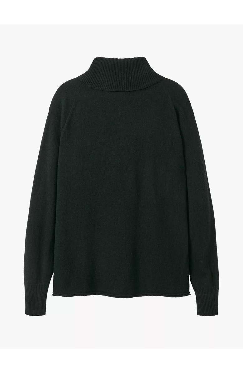 Celtic & Co. Geelong Wool Slouch Turtleneck Sweater, Alternate, color, Black