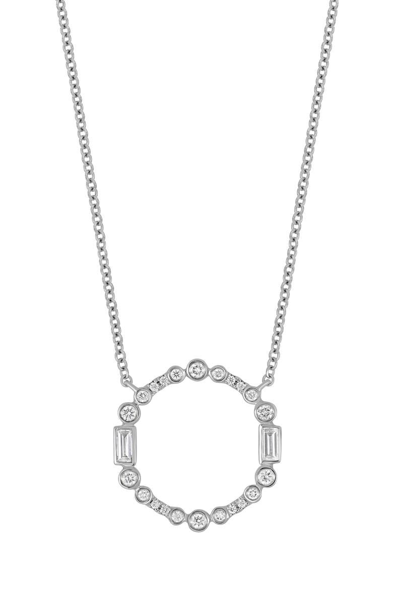 18k Gold Gatsby Diamond Pendant Necklace, Main, color, WHITE