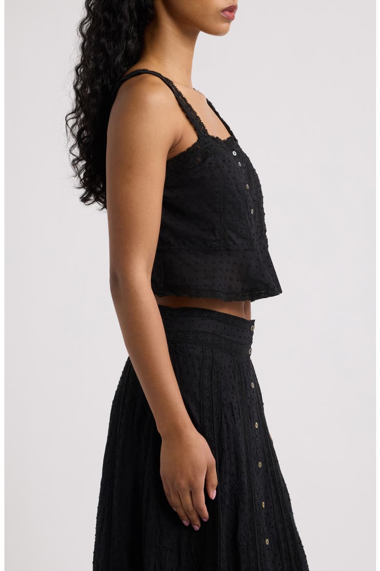 Vietta Swiss Dot Peplum Top, Alternate, color, BLACK