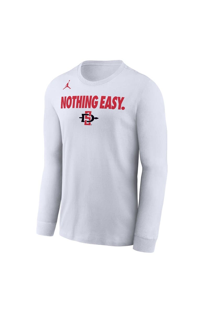 Nike Men's Nike White San Diego State Aztecs 2025 On-Court Bench Long Sleeve T-Shirt, Alternate, color, 
