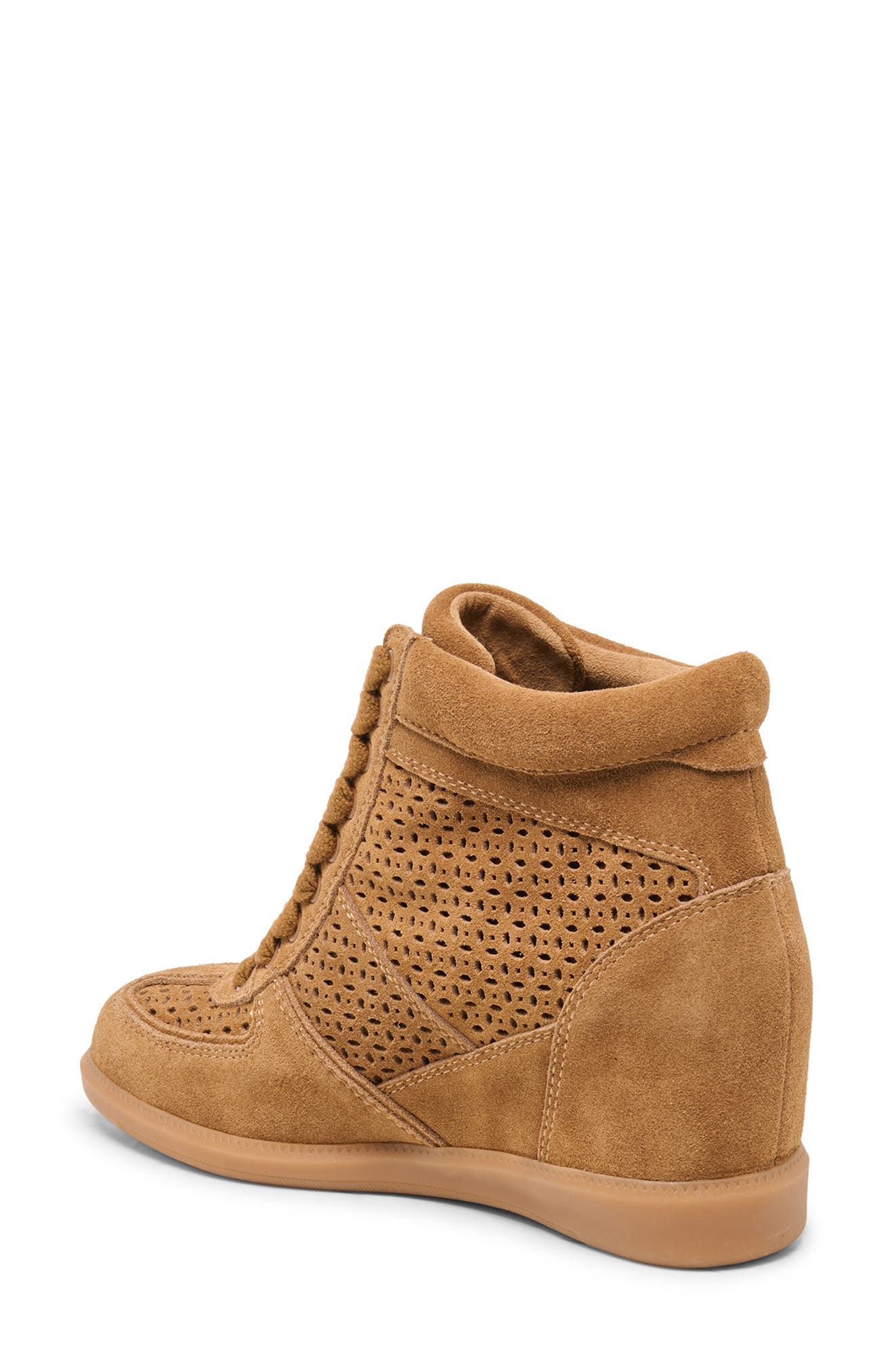 Irlah Wedge Sneaker, Alternate, color, LT BROWN SUEDE H2O