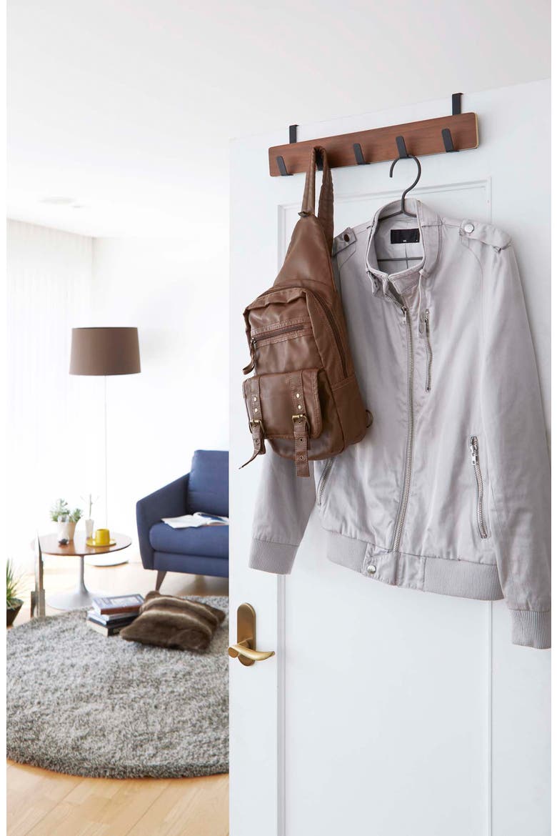 Over Door Rack, Alternate, color, WALNUT
