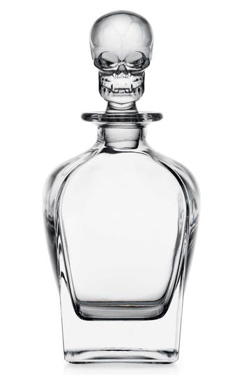 Godinger Skull Whiskey Decanter In Transparent