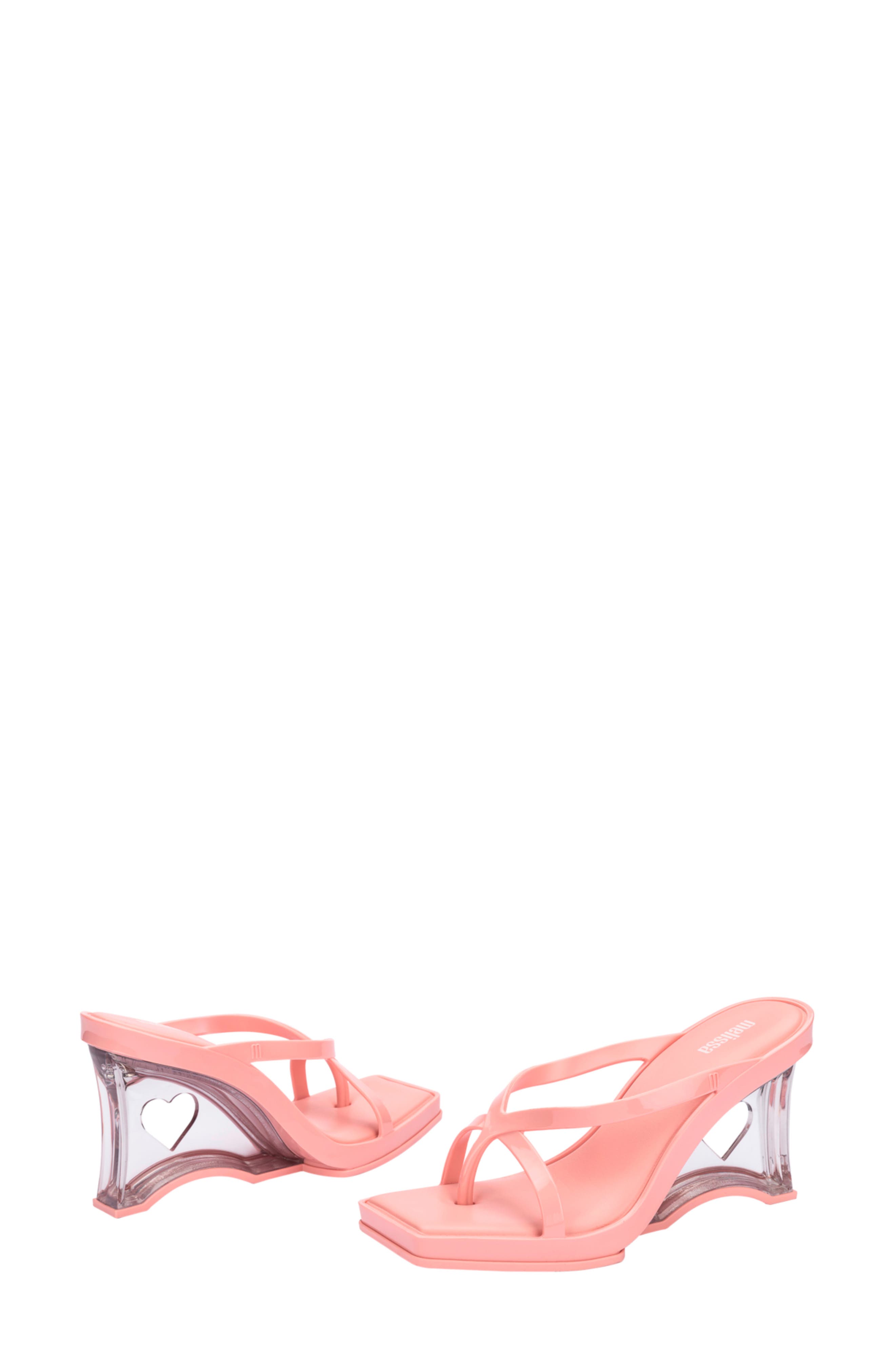Melissa Strappy Wedge Sandal, Alternate, color, Pink/ Clear