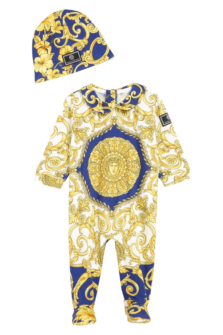 Footie & Hat Set, Main, color, 5180 BLUE