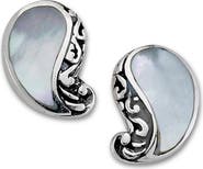 SAMUEL B. Mother of Pearl Paisley Stud Earrings
