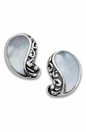 SAMUEL B. Mother of Pearl Paisley Stud Earrings