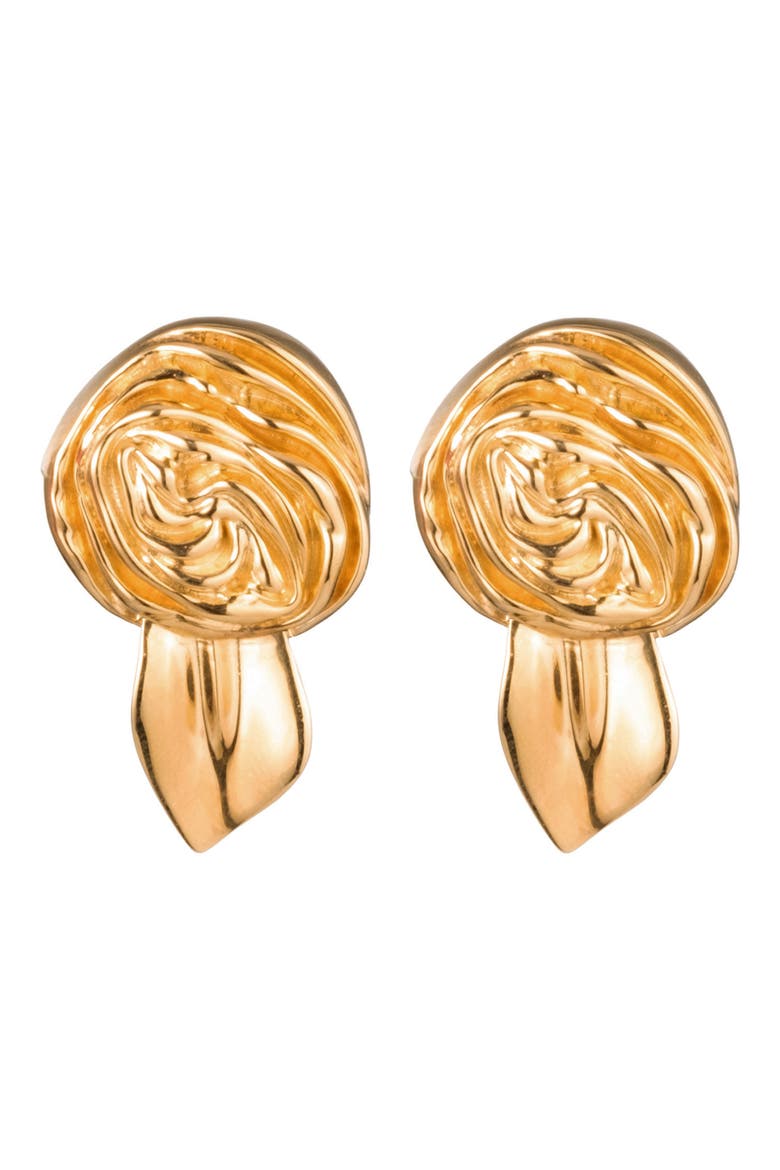 Rosette Stud Earrings, Main, color, GOLD