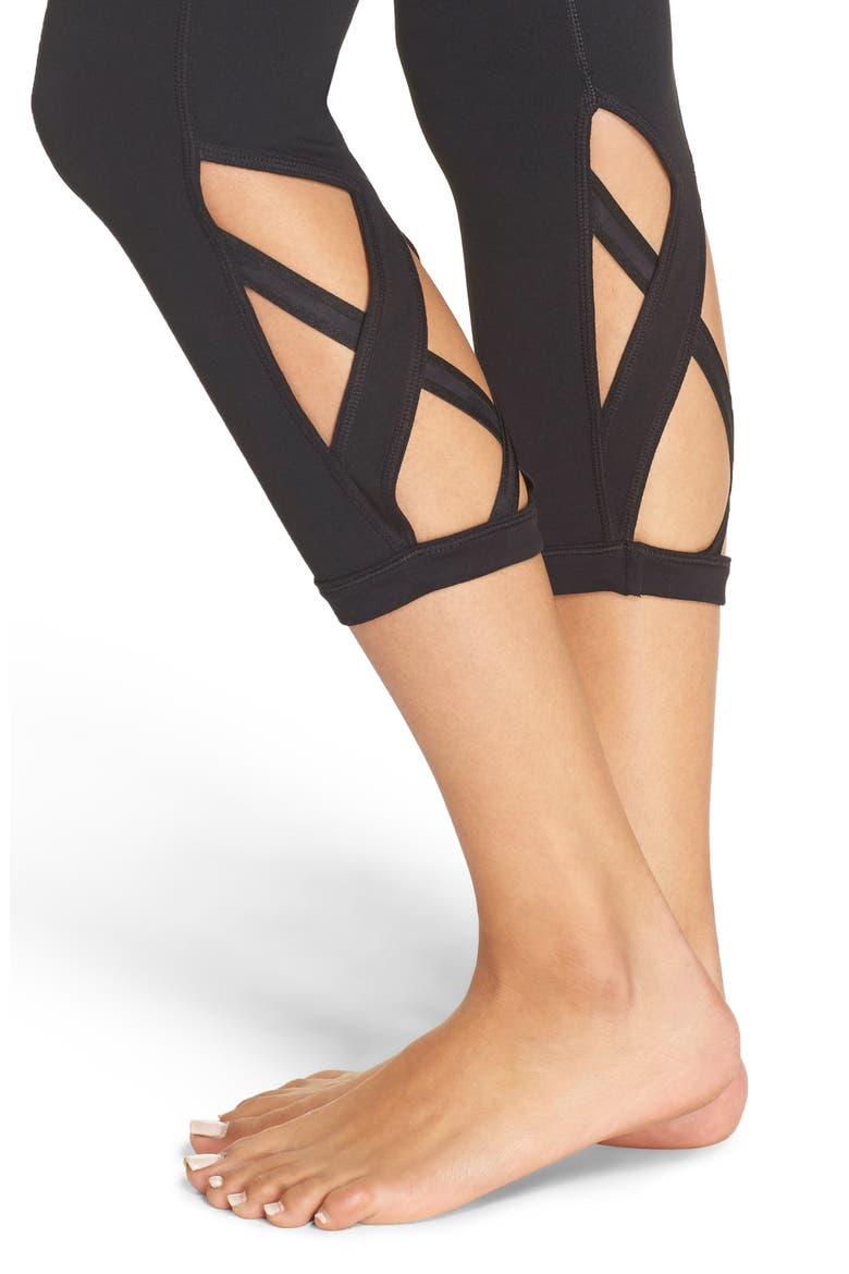 High Waist Camila Crop Leggings, Alternate, color, BLACK