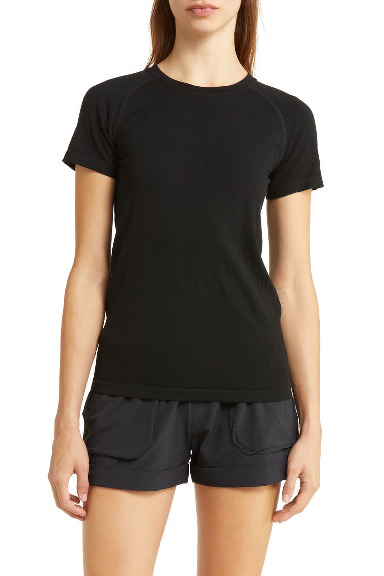 Seamless Performance T-Shirt, Main, color, BLACK