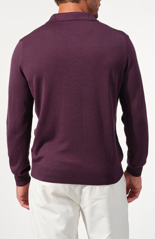 Studio Garnet Los Angeles Lightweight Merino Wool Quarter Zip Sweater In Burgundy