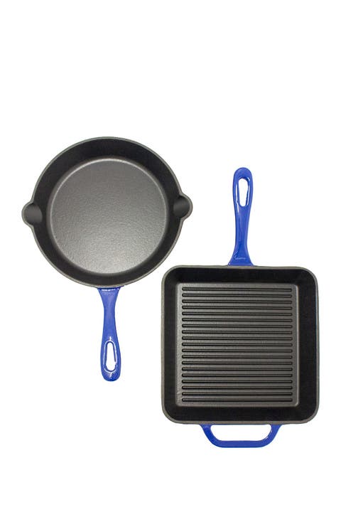 2-Piece Enamel on Cast Iron Set, Blue