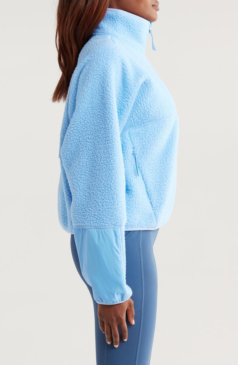 Halfdays Pieper Water Repellent Recycled Polyester Fleece Quarter Zip Top, Alternate, color, Forget Me Not