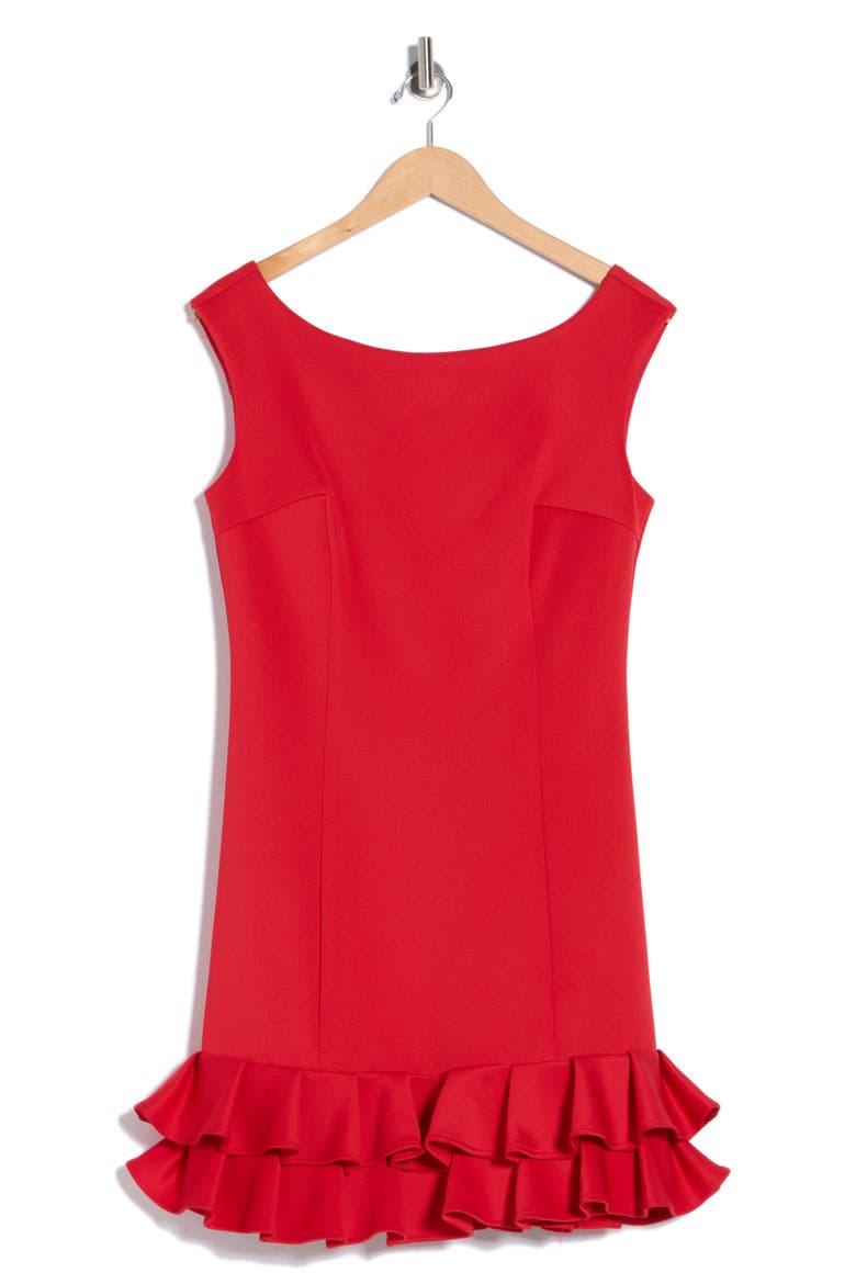Sleeveless Ruffle Hem Dress, Alternate, color, RED
